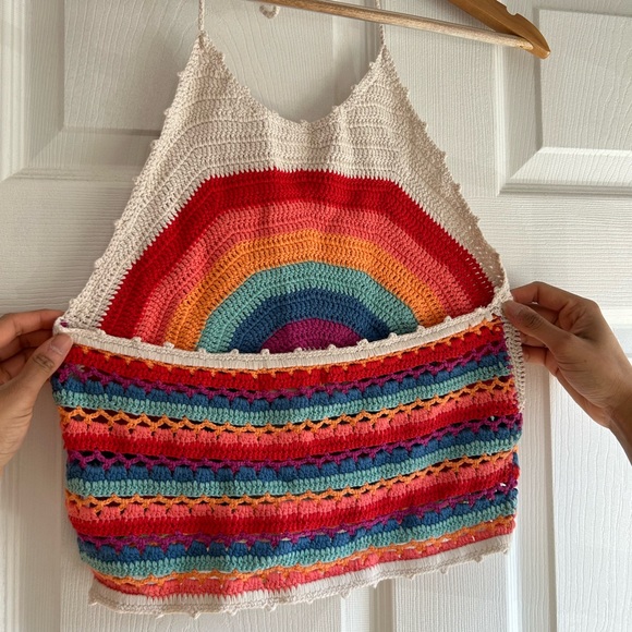 Altard state halter rainbow knit top! Size small - Picture 2 of 3